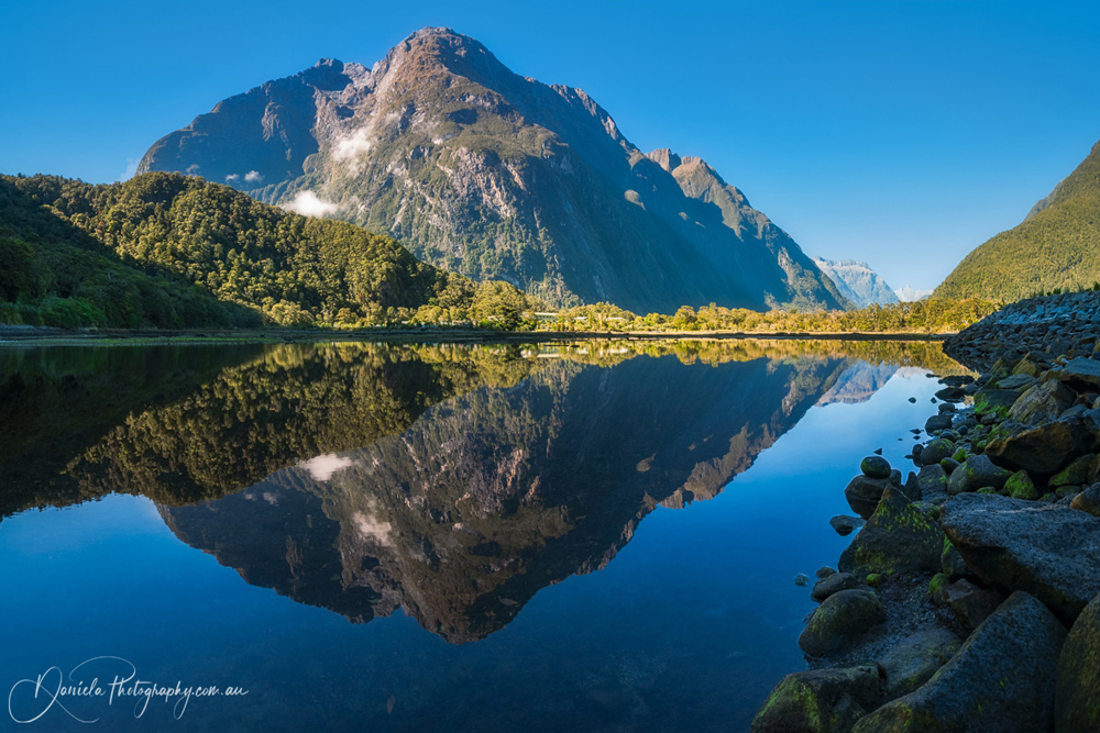 Mountain Reflection in the Bay at Milford Sound